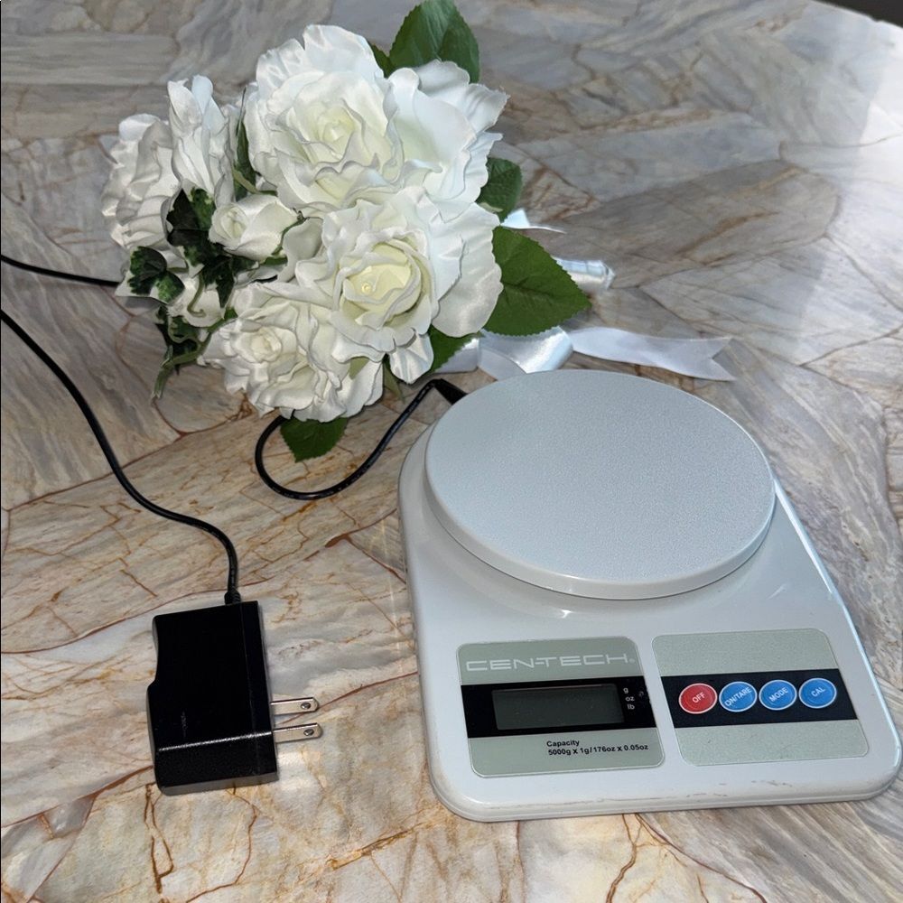 Cen-Tech Digital Scale 5000g 11lb Capacity White Model 95364 with AC Adapter